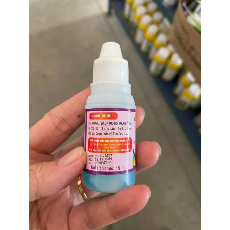 VUA TẨY- sạch trái, hết nám , sạch mặc võng , khói đèn , khô họng nhanh hiệu chim đỏ ống 15ml - Phân bón thanh long