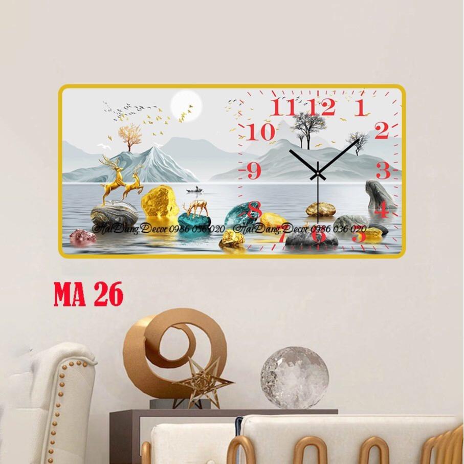 Tranh đồng hồ treo tường tráng gương 3d cao cấp giá xưởng