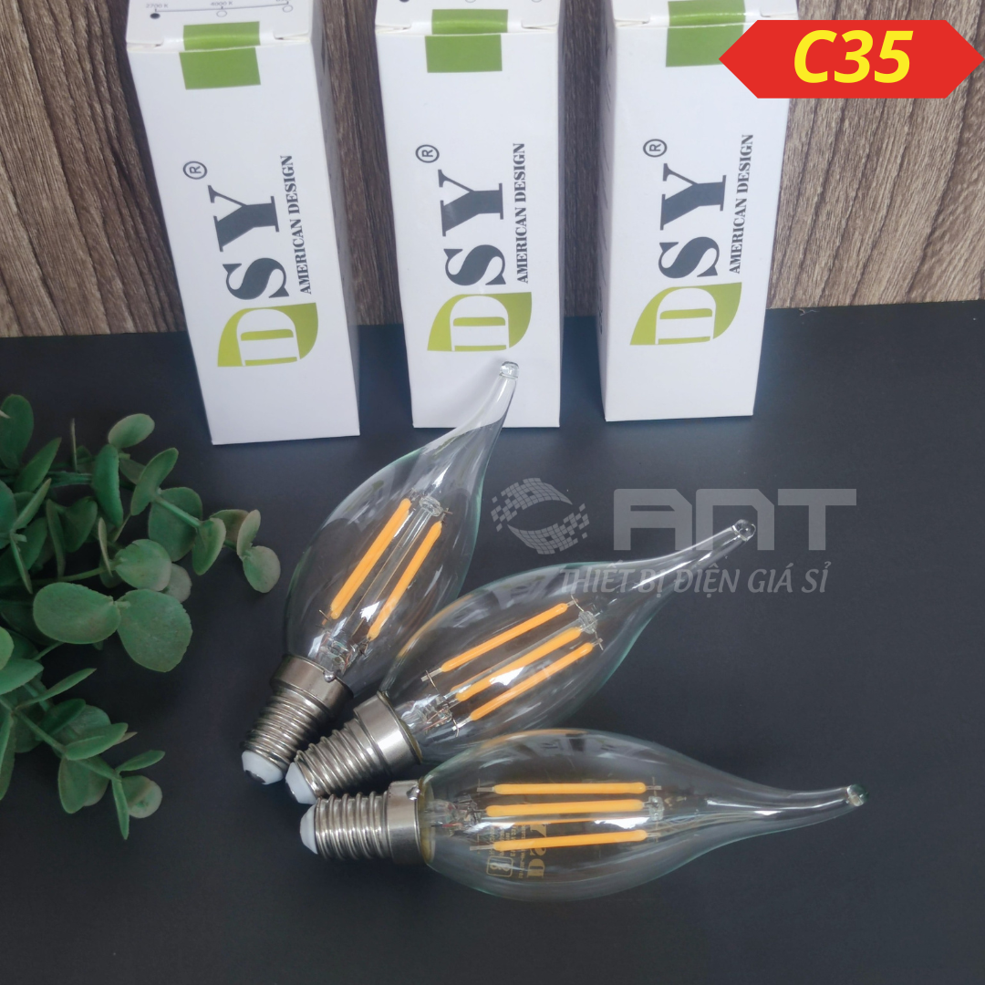 Bóng edison C35 quả nhót, led rau 4w đui e27/e14