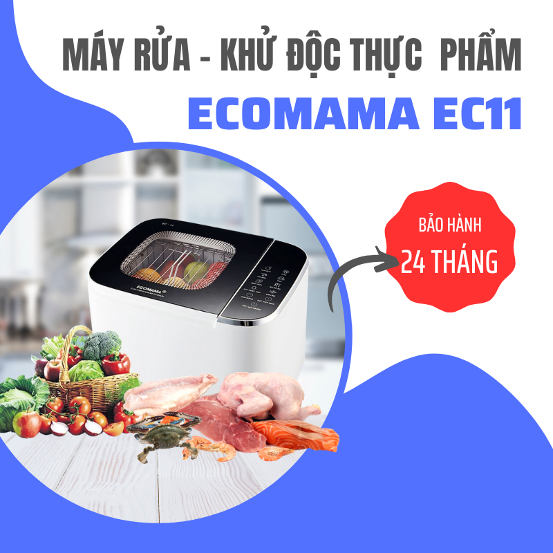 Máy khử độc thực phẩm đa năng Dr,zone Ozone is Life Ecomama công nghệ Ozone & sóng siêu âm - Dung tích 11L- Hàng chính hãng