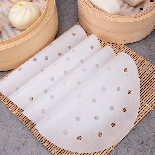 Gói 100 tờ giấy nến đục lỗ cho nồi chiên không dầu giấy nến nướng bánh đục lỗ Set 100