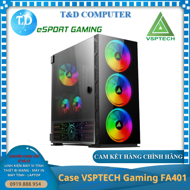 Vỏ máy tính Case VSP FA 401 - Kính cường lực - Hàng chính hãng TECH VISION phân phối