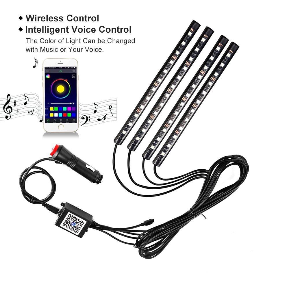Dây Đèn Led 8 Màu Chống Nước Trang Trí Nội Thất Xe Hơi