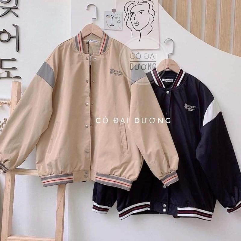 Áo Bomber Dù 2 lớp dày dặn thêu Forest chất dù đẹp - Form chuẩn Unisex Nam Nữ Couple