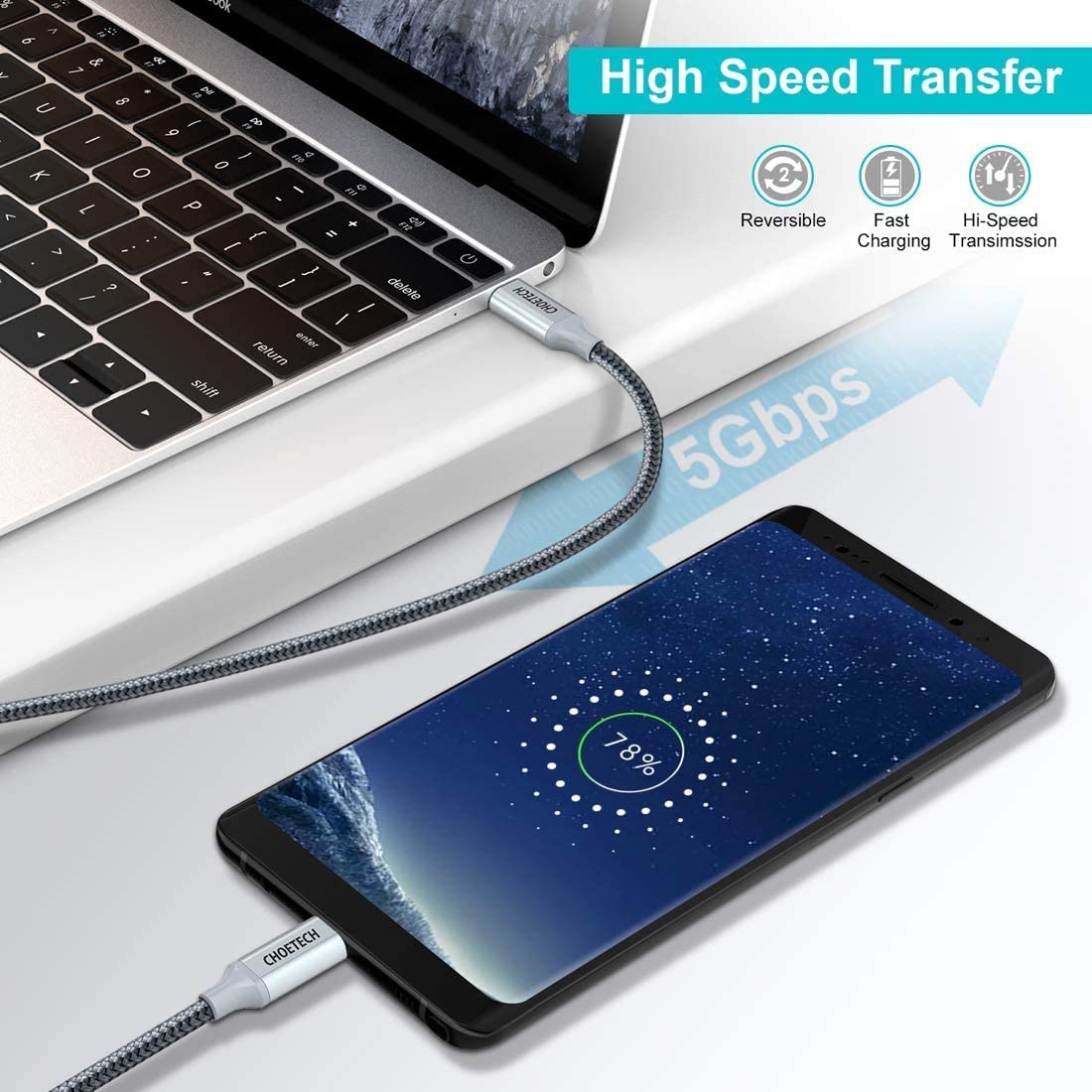 Dây cáp sạc nhanh 100w Type-C to Type-C PD 3.1 hiệu CHOETECH XCC1002 dài 180cm truyền data tốc độ cao cho Samsung / Huawei / Xiaomi / Tablet / Macbook / Laptop Type C - Hàng chính hãng