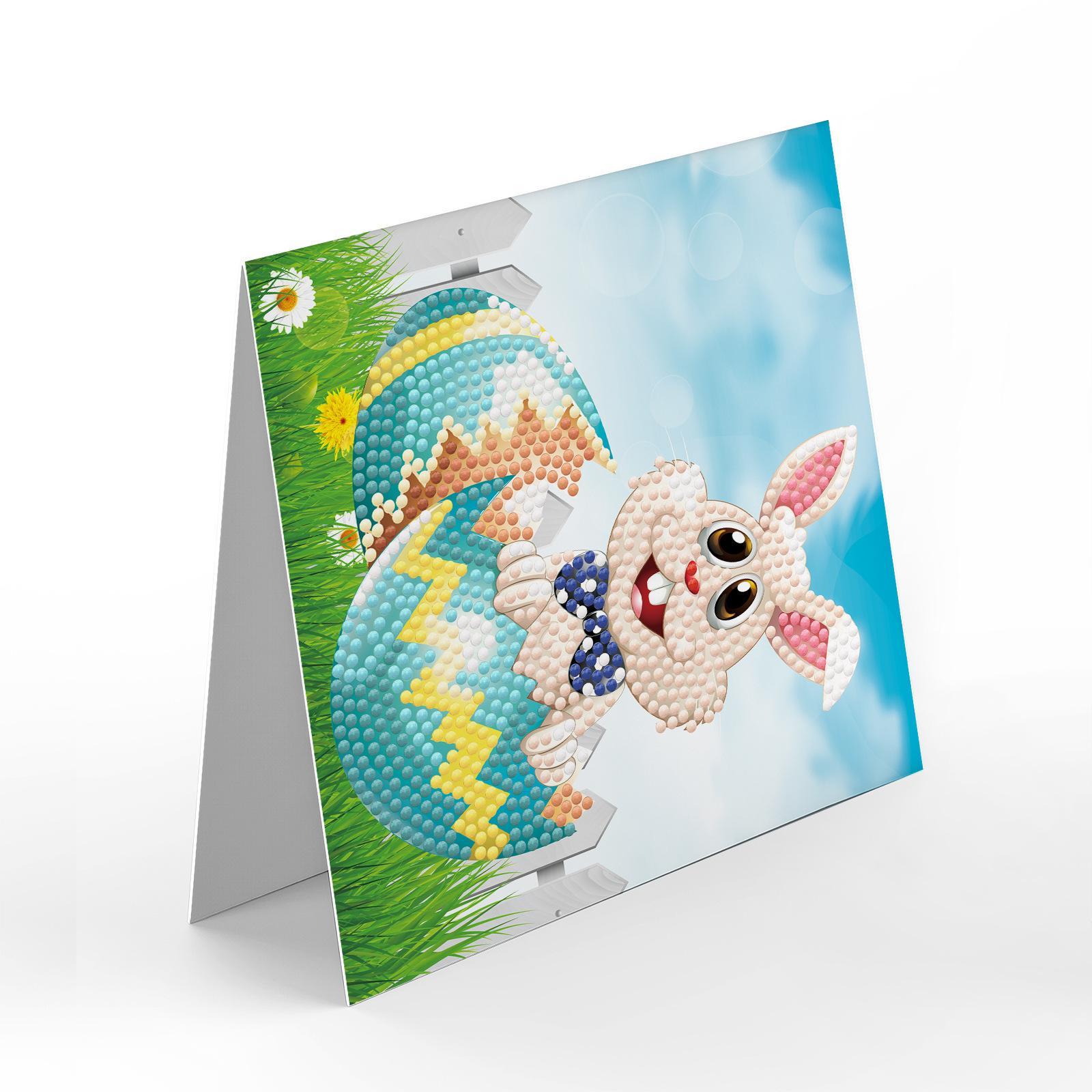 8x 5D DIY  Greeting Cards Easter Bunny