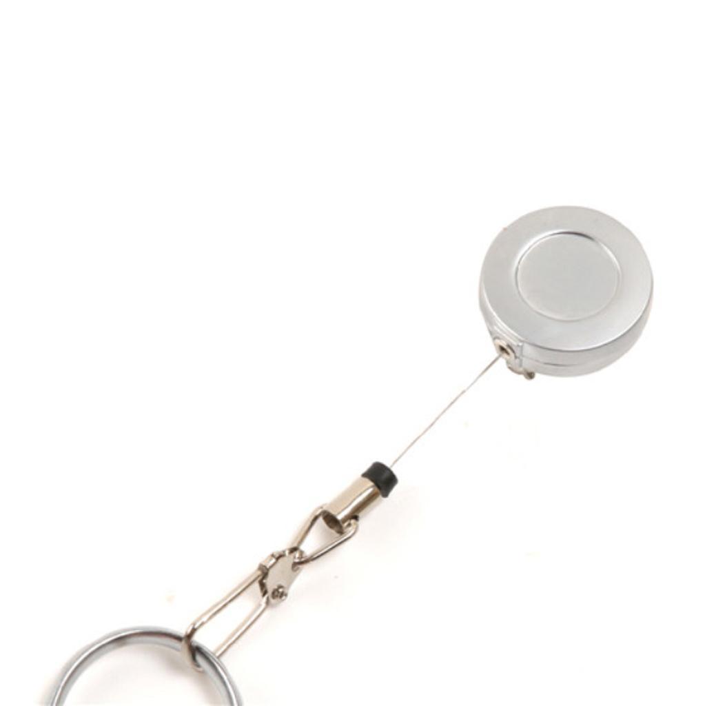 Pin-on Retractor Zinger Gear Keeper for Fishing Hiking - Silver