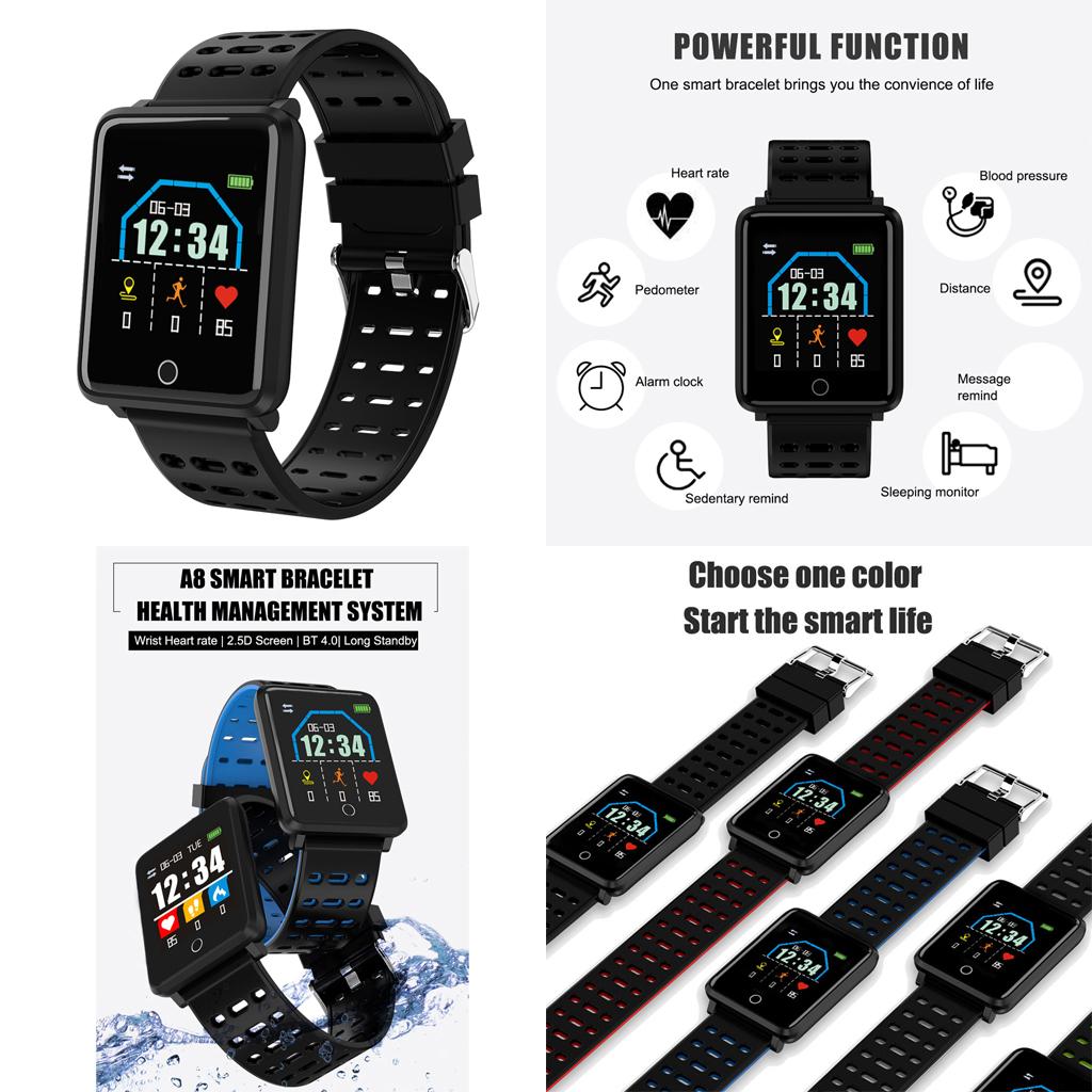 1.44" 4.0 Smart Watch Heart Rate Monitor Blood Pressure 180mAh Men Women