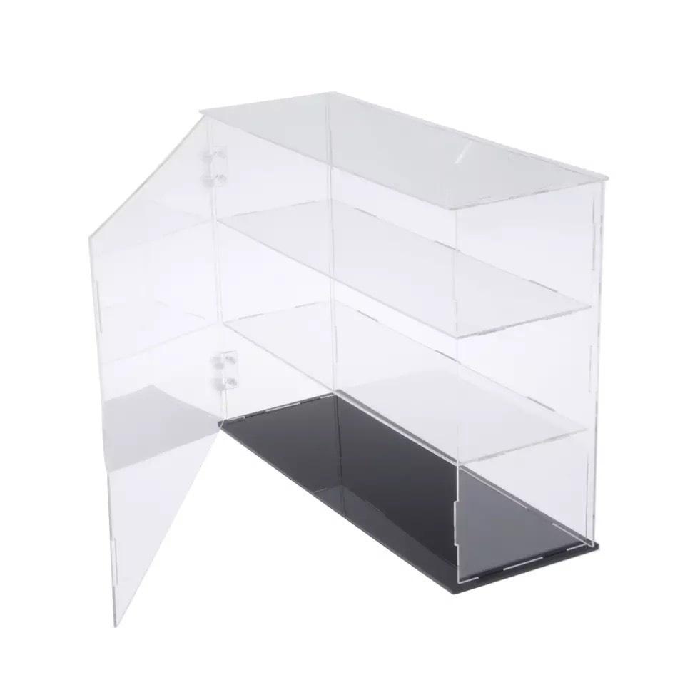 Dày 3mm, 10 màu sắc,Hộp Mica 3 tầng 25x10x45cm, Cao mỗi tầng 15cm,, trưng bày sản phẩm mô hình, đồ sưu tầm, chống bụi