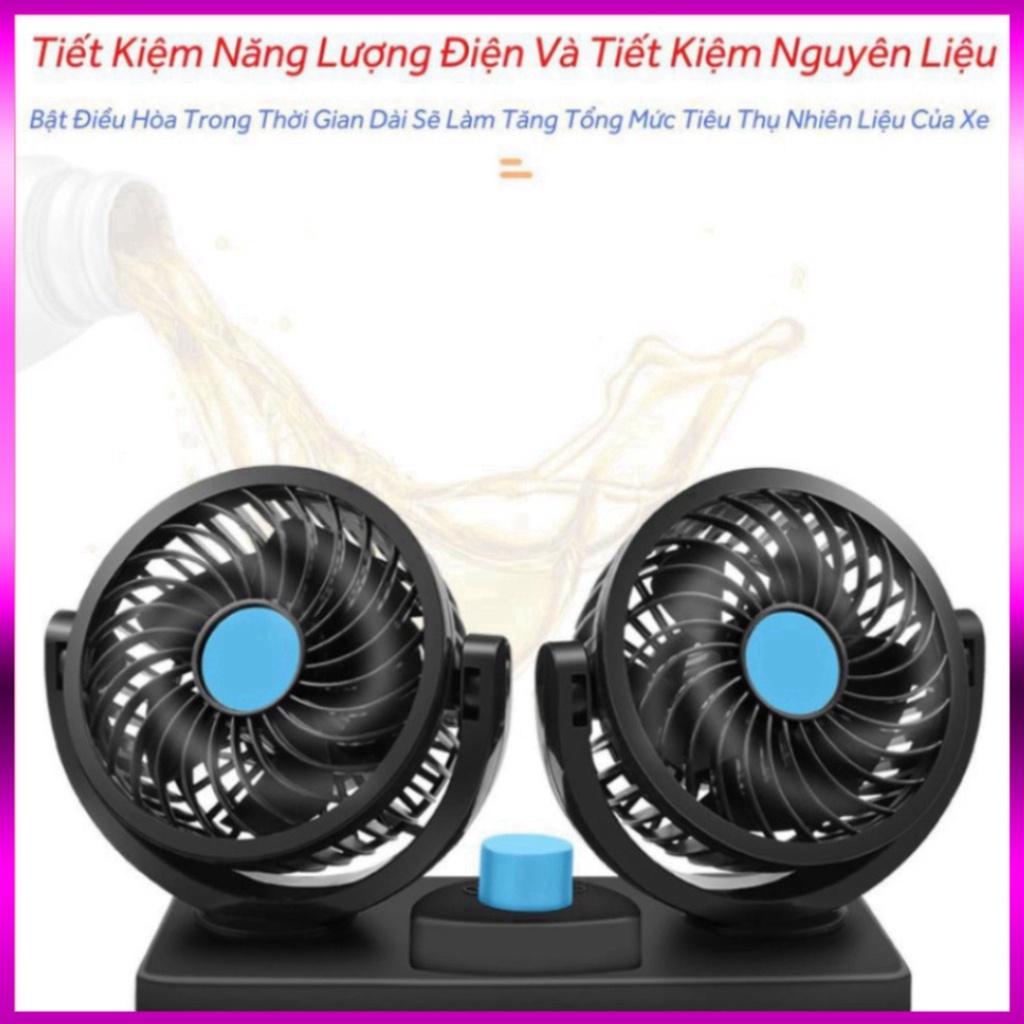 Quạt máy đôi mini 12v cho ô tô