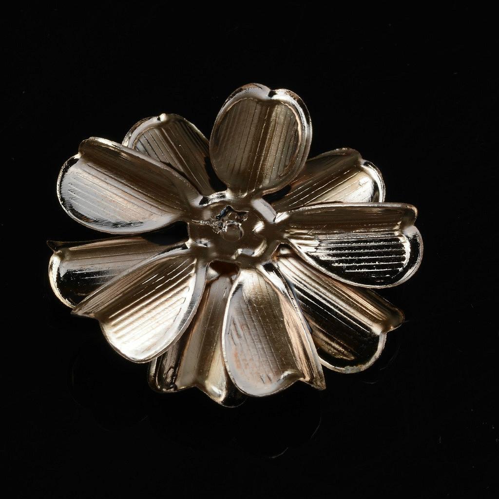 20 Pieces Metal Pink and Black Enamel Rhinestone Crystal Flower DIY Embellishment Flatback Buttons 32mm for Wedding Card Phone Case Decorative Hair Bow Craft Making