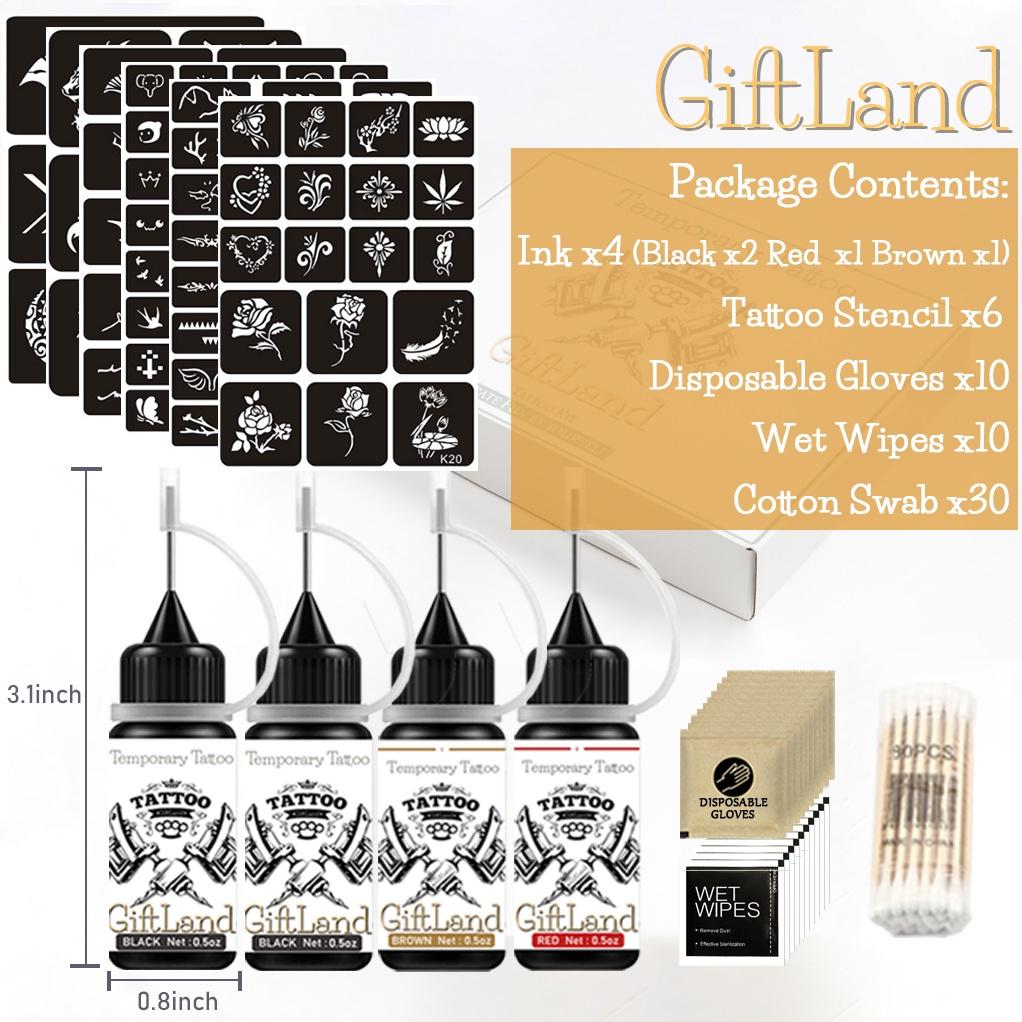 1 Bộ Mực Xăm Tạm Thời Kháng Nước Dùng Cho Cơ Thể