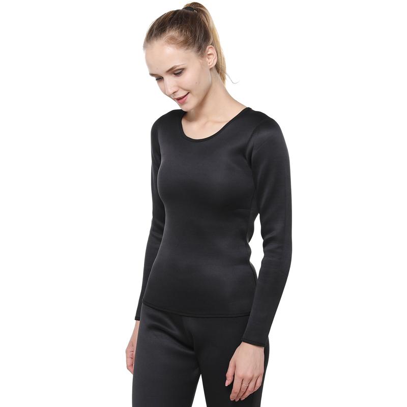 Phụ Nữ Mới Nhiệt Đồ Lót Cao Cấp Neoprene Áo Sơ Mi Nhiệt Shapers Mùa Đông Quần Áo Ấm Tee Mồ Hôi Xông Hơi Áo Sơ Mi Quần Lót Không Đường May Thân Mật