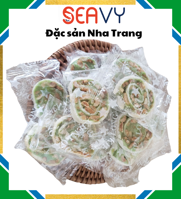Đặc Sản Nha Trang - Kẹo Dừa Lá Dứa Cuộn Hộp Seavy 200G