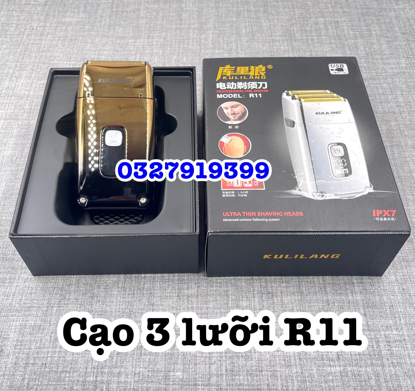 Máy cạo râu - máy cạo khô 3 lưỡi cao cấp R11