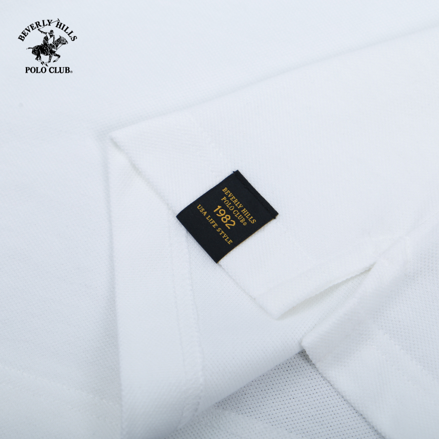 Áo polo Ngắn tay Nam Beverly Hills Polo Club Slim Fit MàuTrắng -PMSSS23TL043