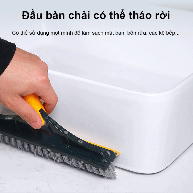 Cây Chà Sàn Nhà Tắm Đa Năng 2 Trong 1, Chổi Cọ Sàn Và Gạt Nước ZA60 - Egreen Dùng 1 Lần