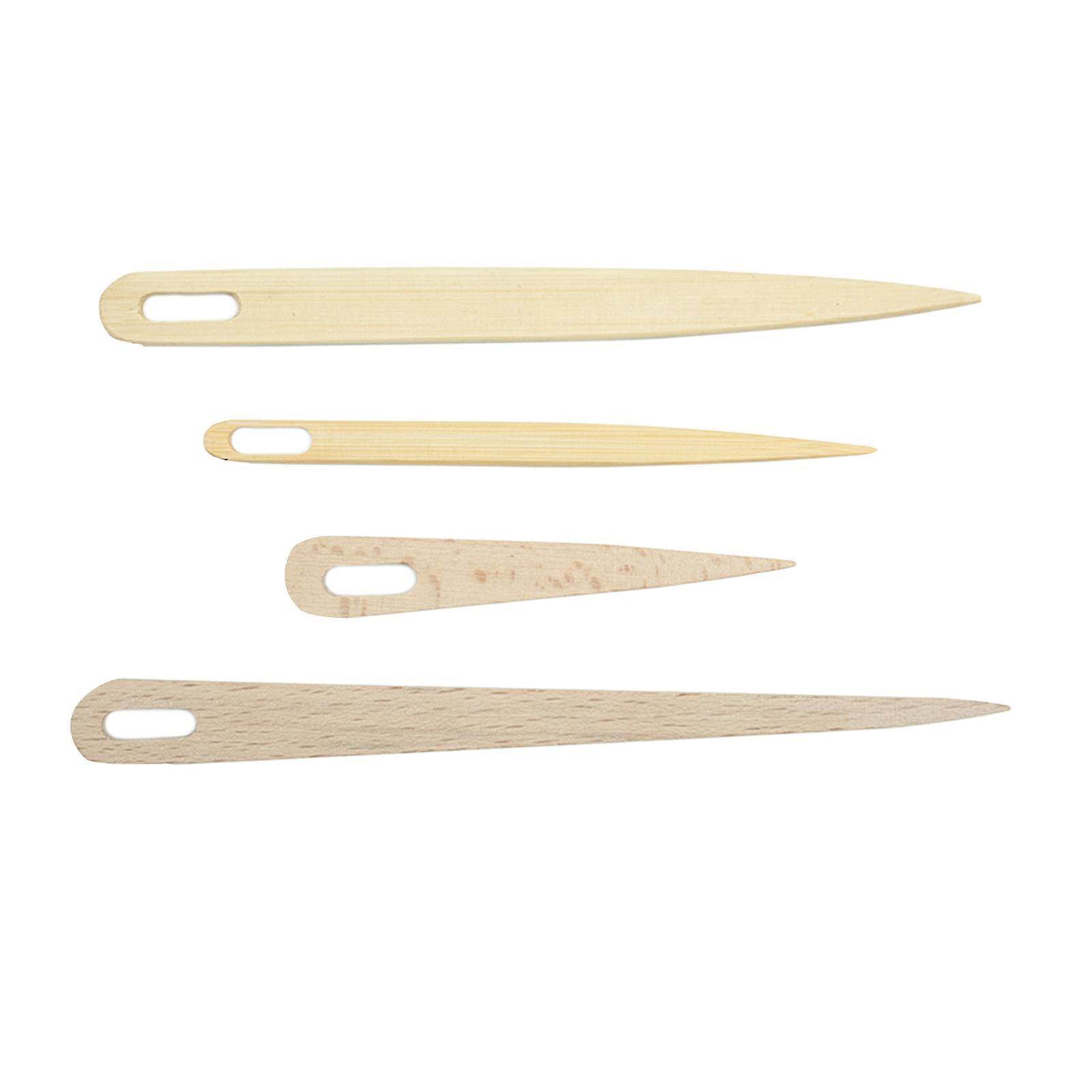 4pcs Wooden Weaving Knitting Shuttle Stick DIY Tapestry Making Tool