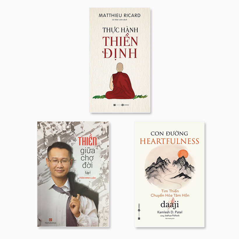 Combo 3 cuốn: Con Đường Heartfulness - Tim Thiền - Chuyển Hóa Tâm Hồn + Thực hành thiền định + Thiền giữa chợ đời