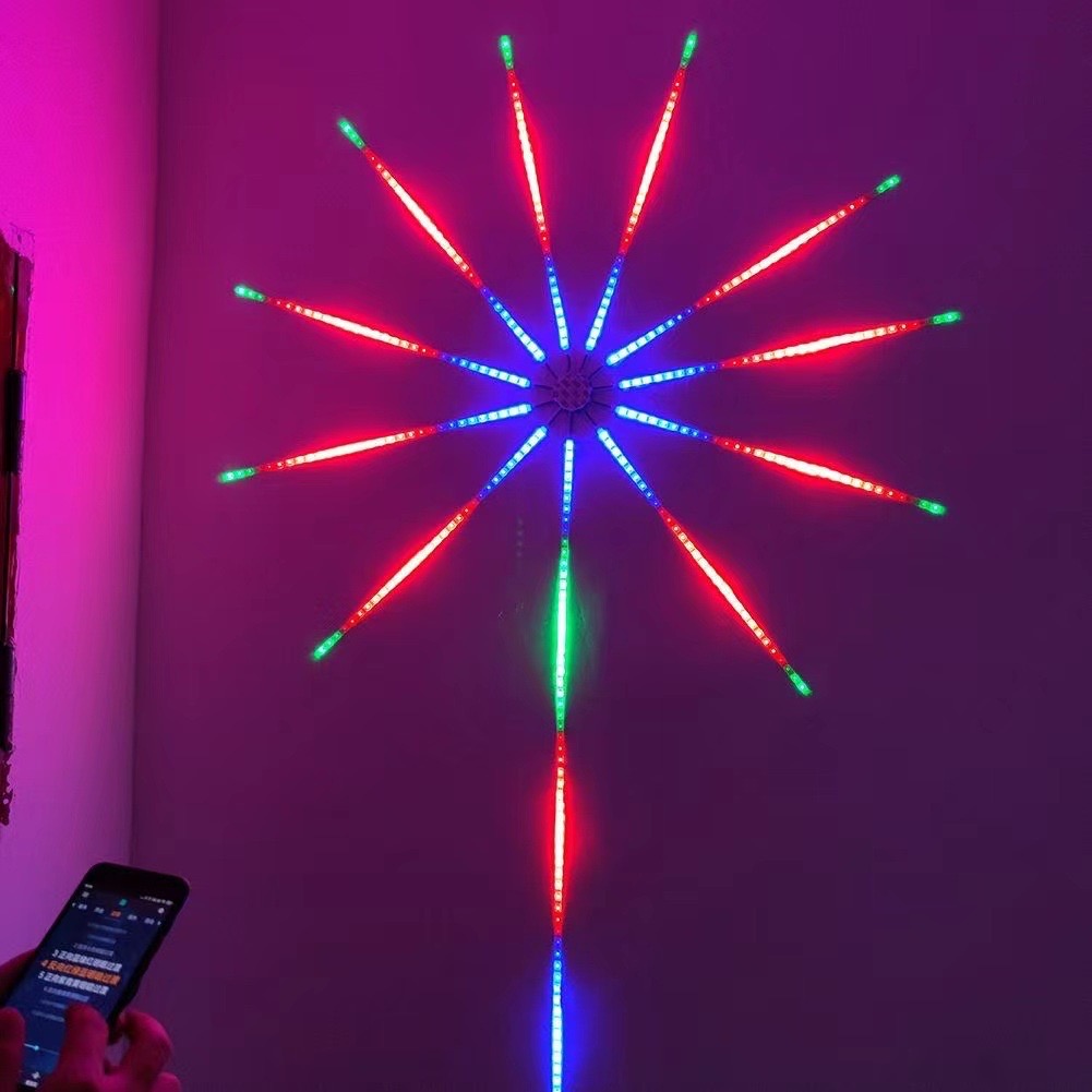 Bộ dây đèn led phao hoa hiệu ứng toả ra nháy theo nhạc có điều khiển, usb và bluetool