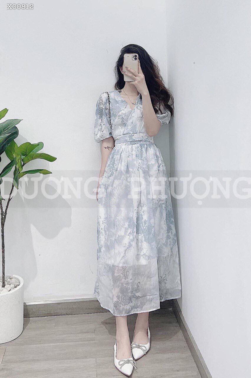 ĐẦM DÀI SUÔNG TRƠN HOA FLORAL CỔ V TAY NGẮN BỒNG LƯNG THUN MAXI MIDI DẠO PHỐ ĐI BIỂN DỰ TIỆC ĐI LÀM