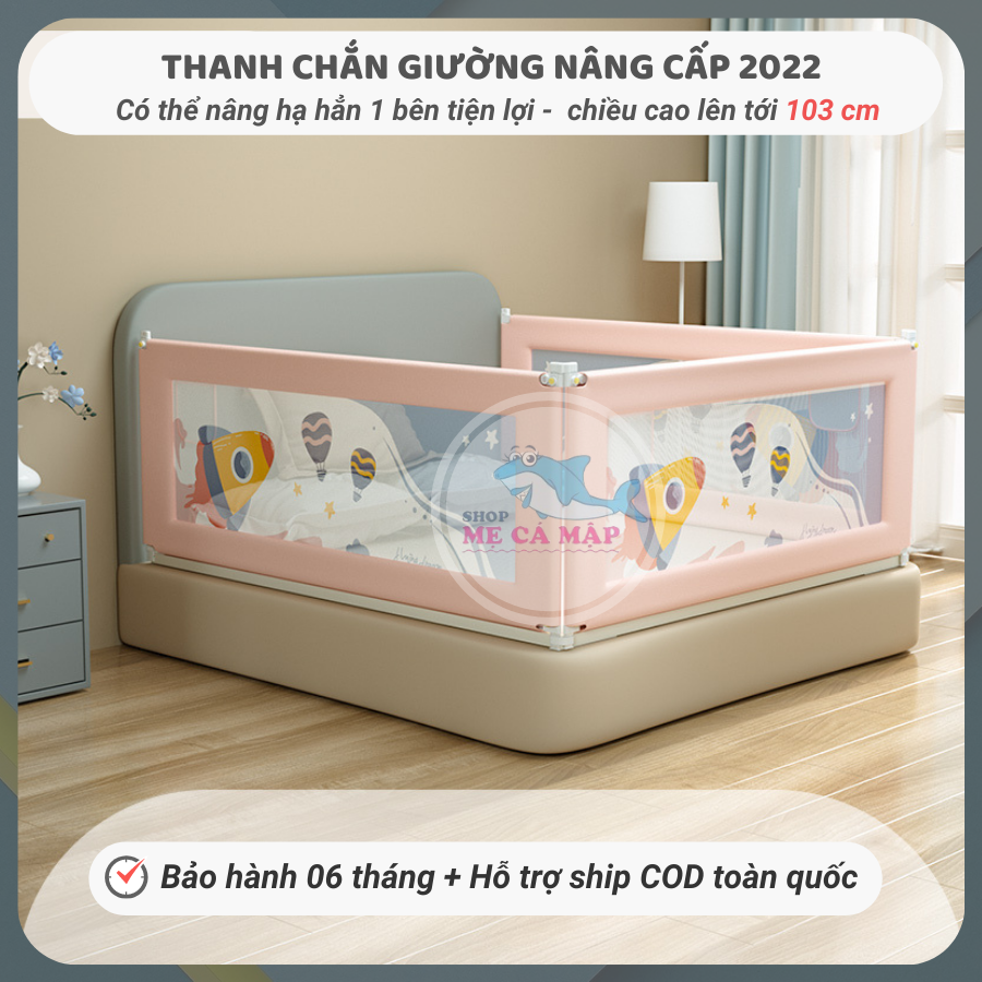 Thanh chặn giường nâng hạ 1 bên, thanh chắn giường cao 103cm có 3 màu