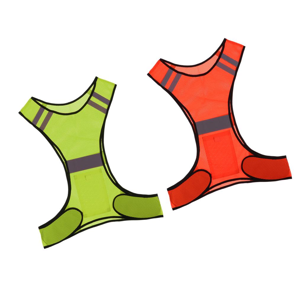 Reflective Running Vest High Visibility Sports Vest for Cycling  Yellow