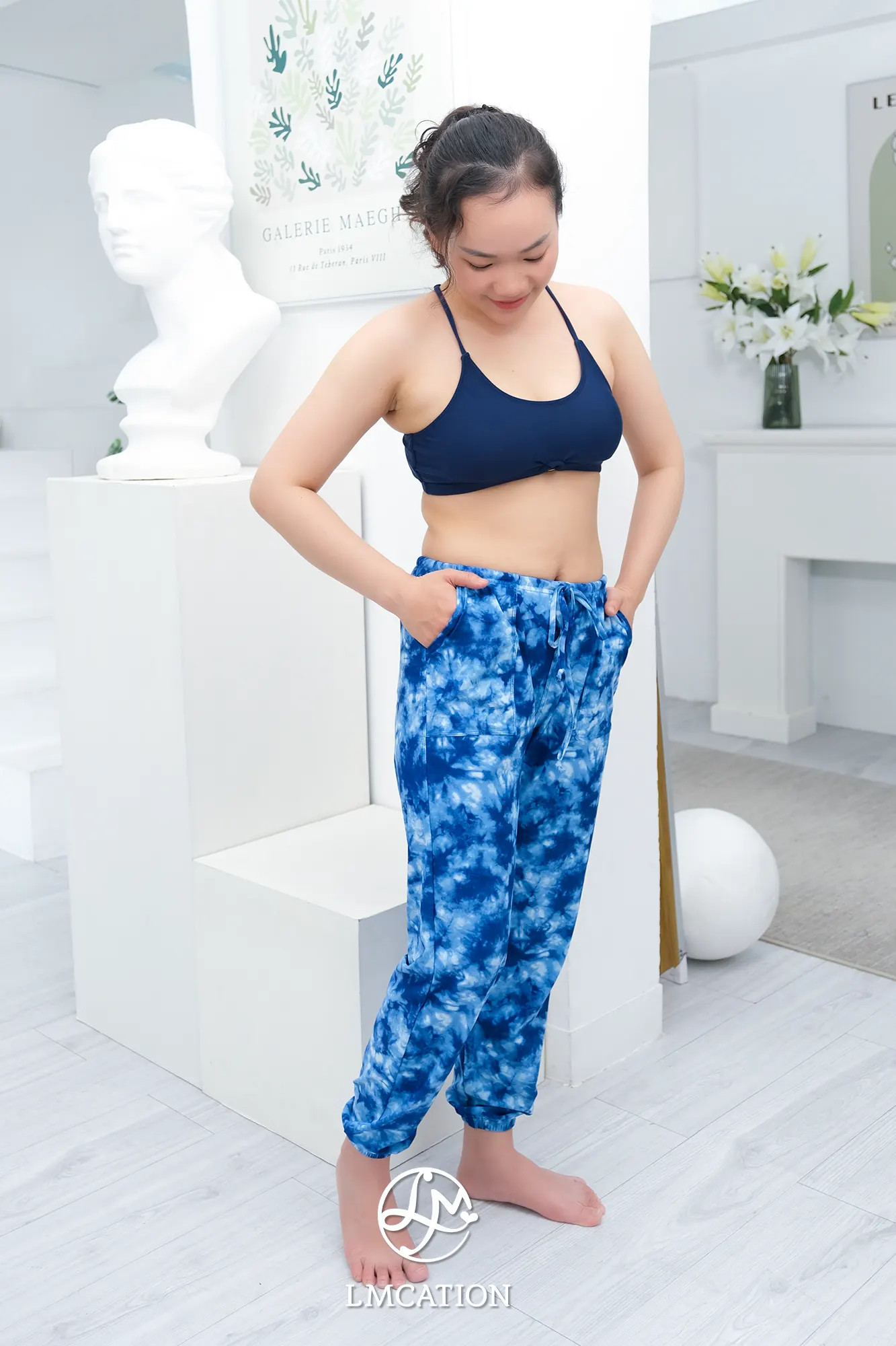 Bộ Đồ Thể Thao Nữ LMcation - Áo bikini Krista & Quần dài đa năng Dana - Màu xanh dương