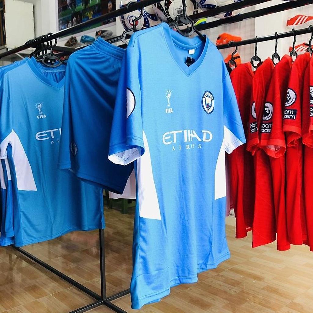 Bộ đồ đá bóng hè CLB Man City xanh biển mùa 2022