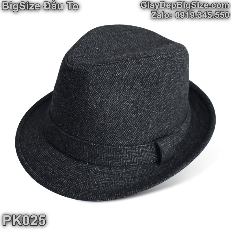 Mũ phớt, nón phớt cỡ lớn cho nam đầu to (chu vi 59-61cm). Big size Fedora-Trilby Hats for big head - PK025