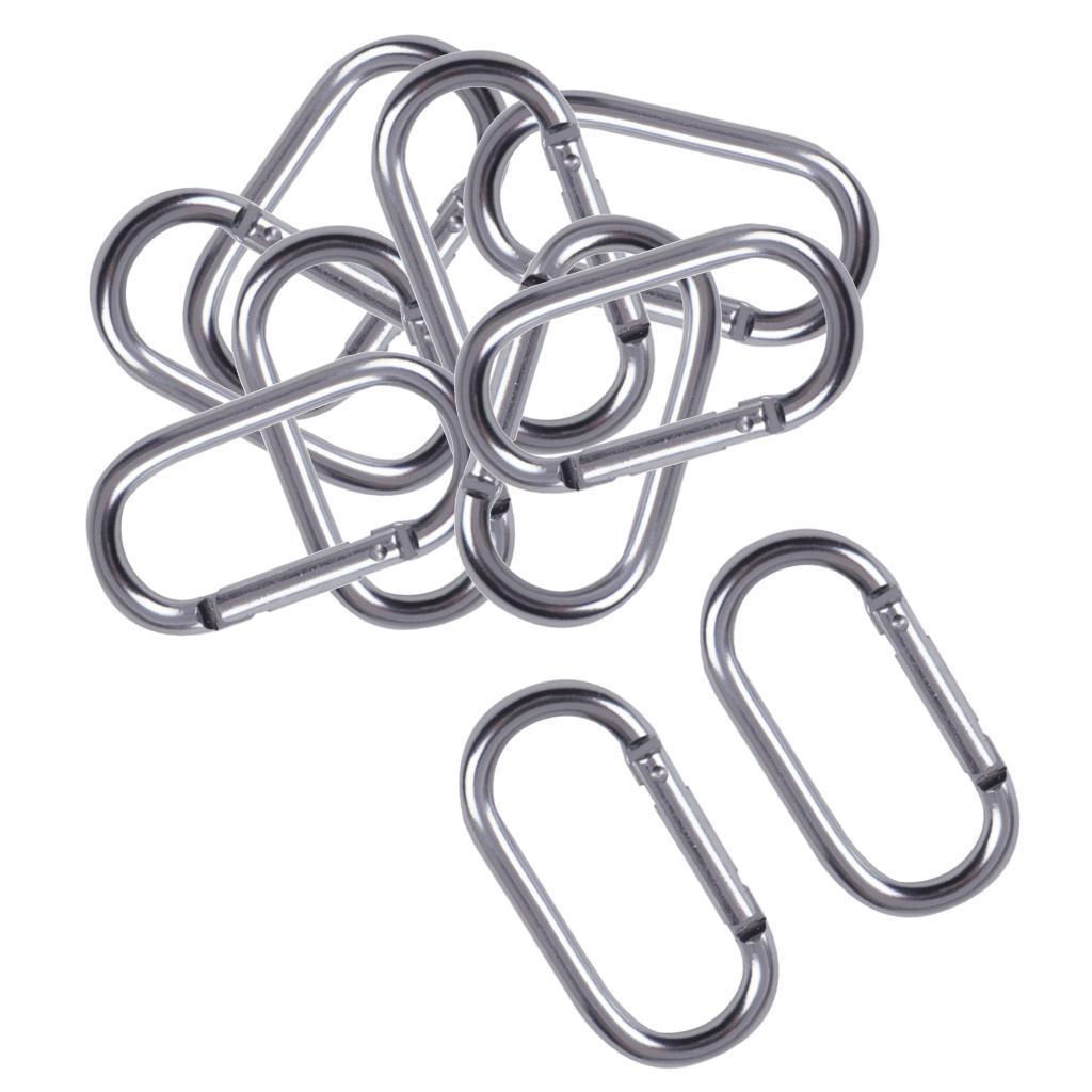 3x10x Locking Carabiner Clip Snap Hook Spring Karabiner Small Keychain Silver