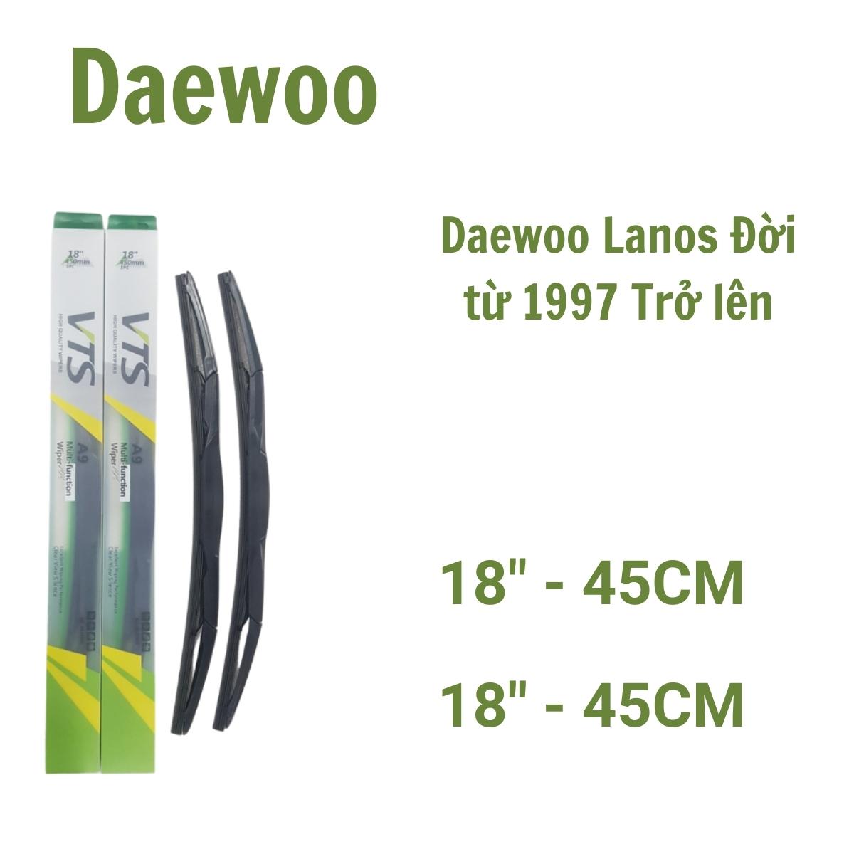 Bộ cần gạt mưa Slicon thanh 3 khúc A9 dành cho xe Daewoo: Lacetti EX,Gentra, Matiz.. và các dòng khác hãng Daewoo - Hàng nhập khẩu