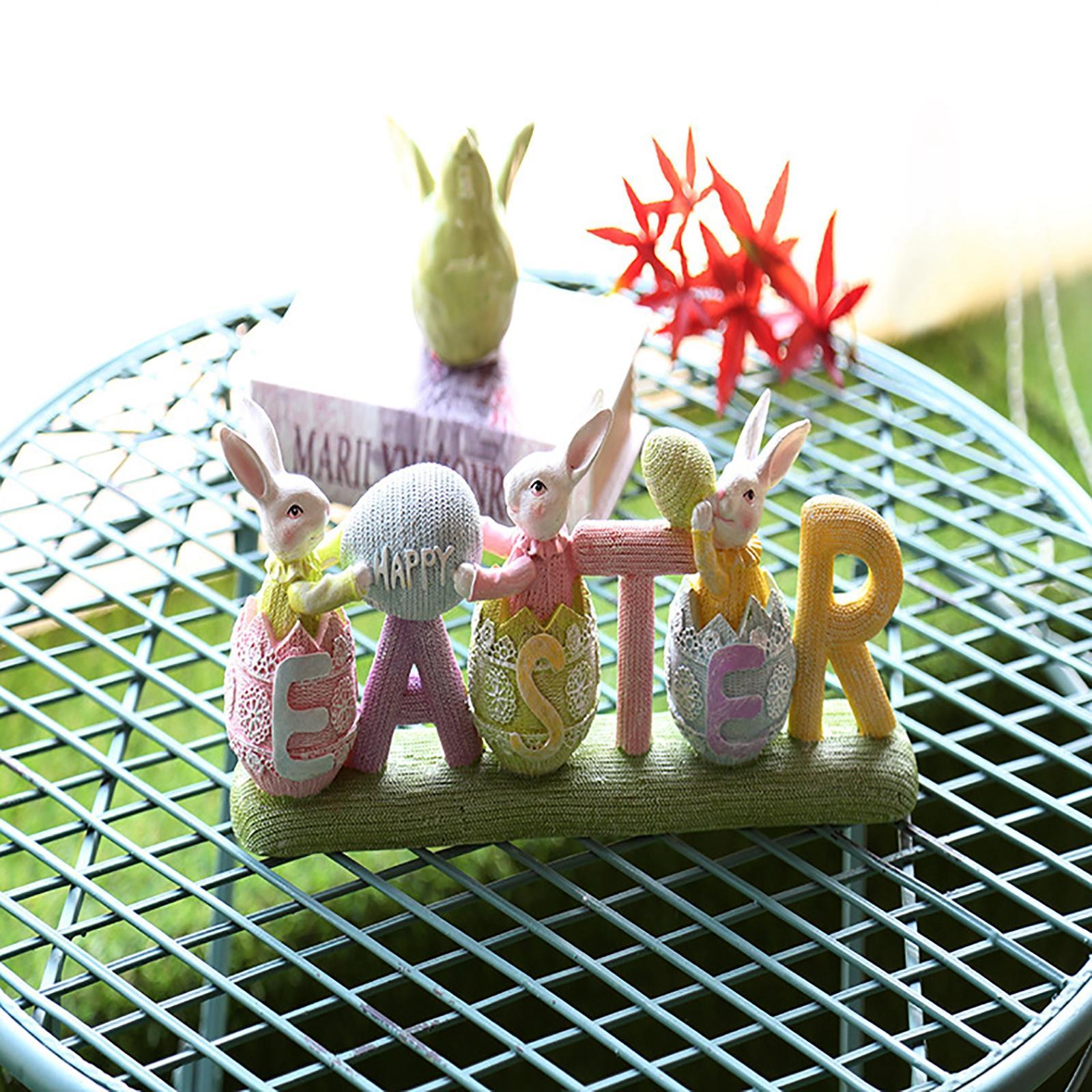Easter Bunny Decor Bunny Statue for Tabletop Home Ornaments