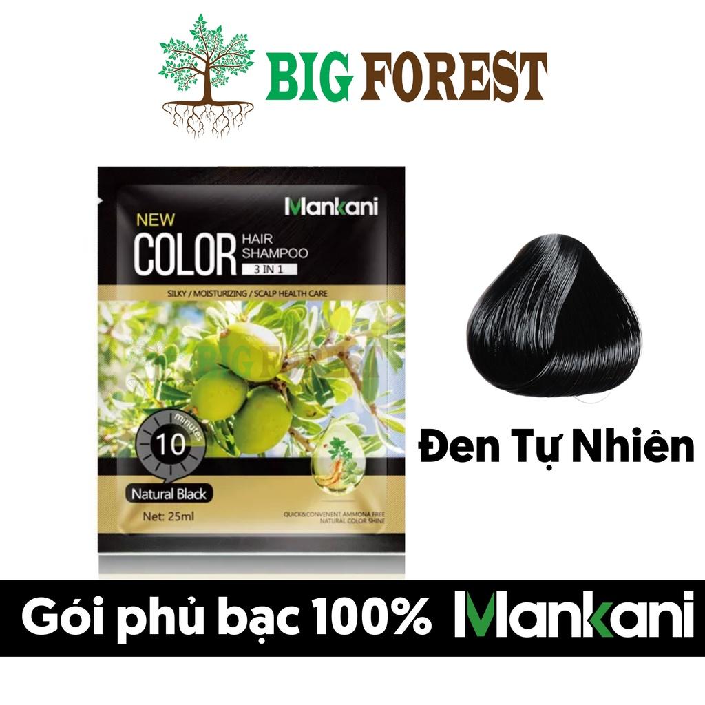 Gói Dầu Gội Phủ Bạc, Nhuộm Tóc Thảo Dược Mankani [Gói 25ml - Đen Tự Nhiên