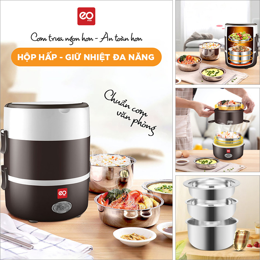 Nấu Hấp Hầm Đa Năng Eomart Thức Ăn Luôn Nóng Giúp Bạn ĂN Ngon Mỗi Ngày [CHÍNH HÃNG]