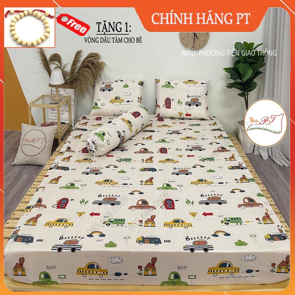 Ga chống thấm cho bé cotton, drap chống thấm PT chính hãng hoa văn đẹp bảo vệ đệm không nóng bí