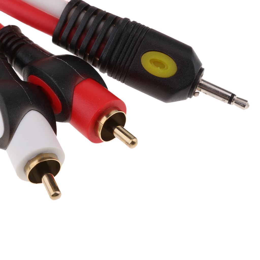 RCA Cable Dual Shielded 3.5mm Male To 2RCA Male Stereo Audio Y Cable 5Ft For