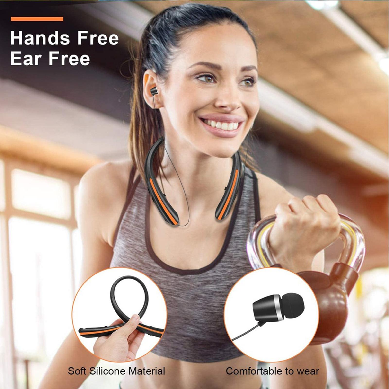Stereo Wireless Bluetooth Headphone Headset with Mic Neckband Earbuds Sport