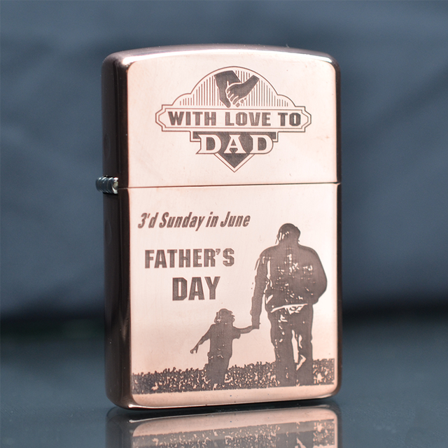 Vỏ Hột Quẹt Bật Lửa Xăng Đá Zorro Z9749D Đồng Đỏ Copper Khắc Cha Con Đẹp Độc Lạ - Dùng Xăng Bấc Đá Cao Cấp