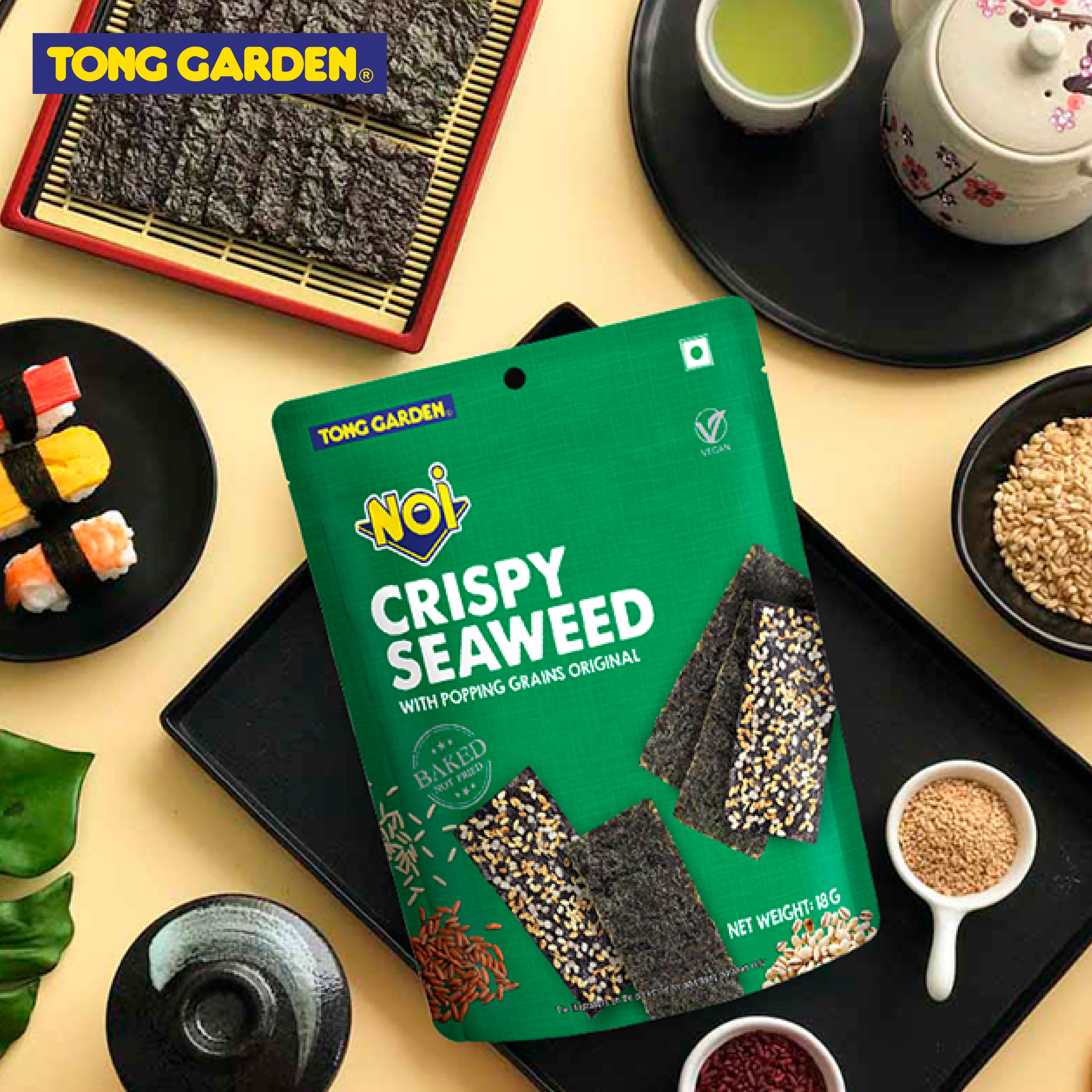 RONG BIỂN SẤY GIÒN VỚI HẠT DẸP VỊ TRUYỀN THỐNG TONG GARDEN 18G