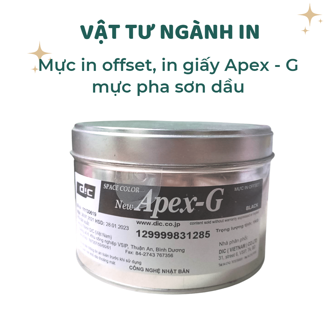 Mực in giấy hiệu Apex, mực pha sơn dầu, mực in offset