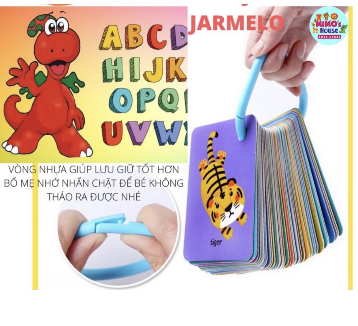 Thẻ Chữ Cái Giáo Dục Cho Bé - ABC Ring Flash Card - JAR MELO