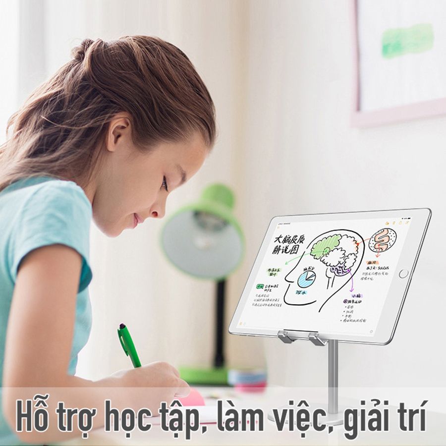 Giá đỡ kim loại đỡ điện thoại, ipad chất liệu hợp kim sang trọng, đế điều chỉnh được góc nhìn