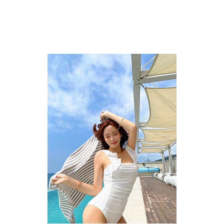 Bikini 1 mảnh kiểu Hàn Quốc đồ bơi đi biển bigsize liền thân kín đáo sexy cạp cao nâng ngực hở lưng che bụng 2657 K4T1-4
