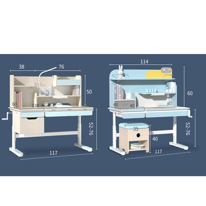 Bộ bàn ghế chống gù chống cận cho bé 5 - 18 tuổi, bàn ghế học sinh điều chỉnh được chiều cao
