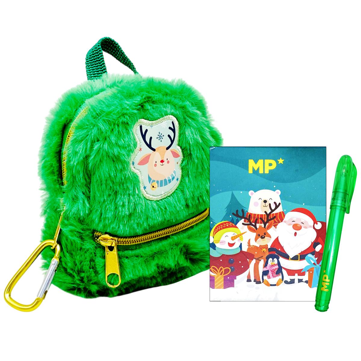 Bóp Viết Mini Giáng Sinh Kèm Sổ Tay Và Bút Bi - MP CH57014 - Màu Xanh Lá