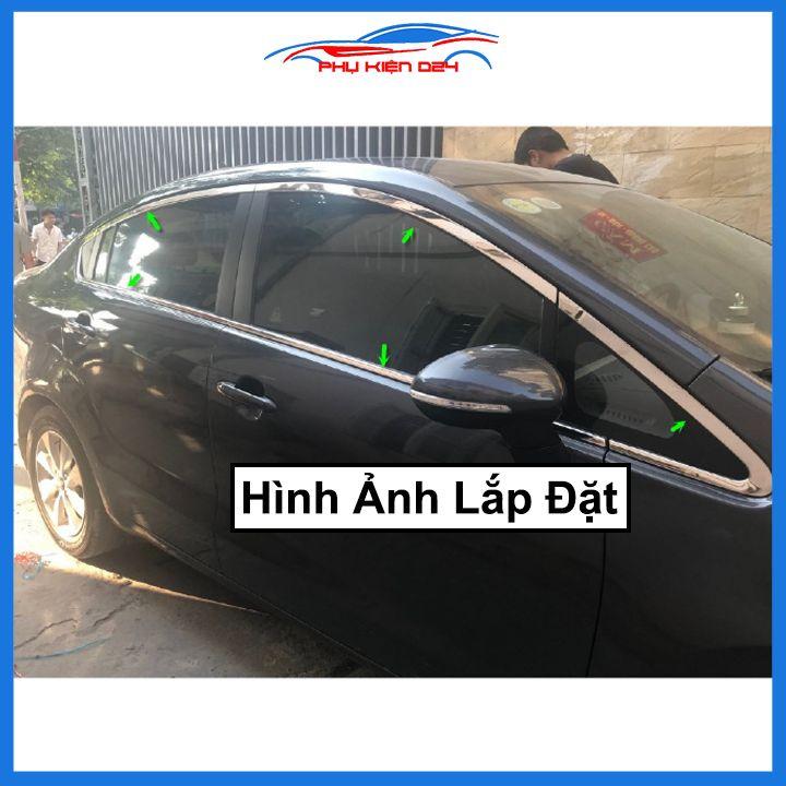 Bộ nẹp viền chân kính cong kính Kia Rio Hatchback Inox sáng bóng chuẩn form xe