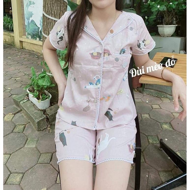 Đồ mặc nhà pizama thô hàn đẹp mát