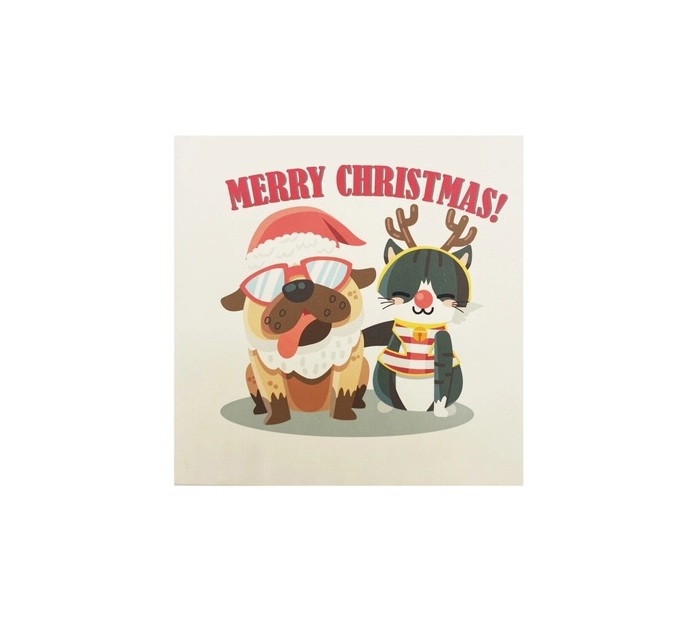 X31 - THIỆP NOEL 3D CHÓ & MÈO DỄ THƯƠNG – MERRY CHRISTMAS