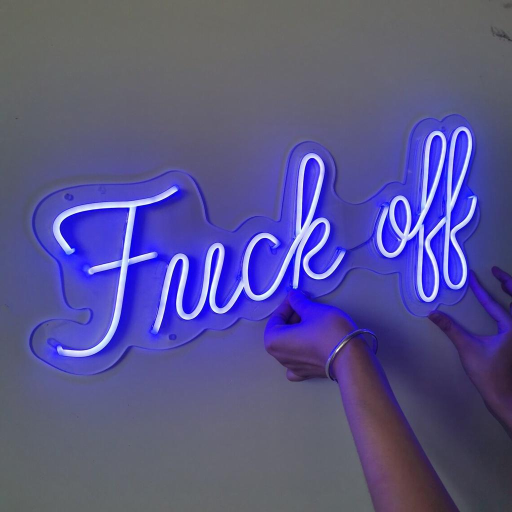 Đèn neon trang trí FUCK OFF - Phù hợp trang trí tường, để bàn, phụ kiện decor nhà